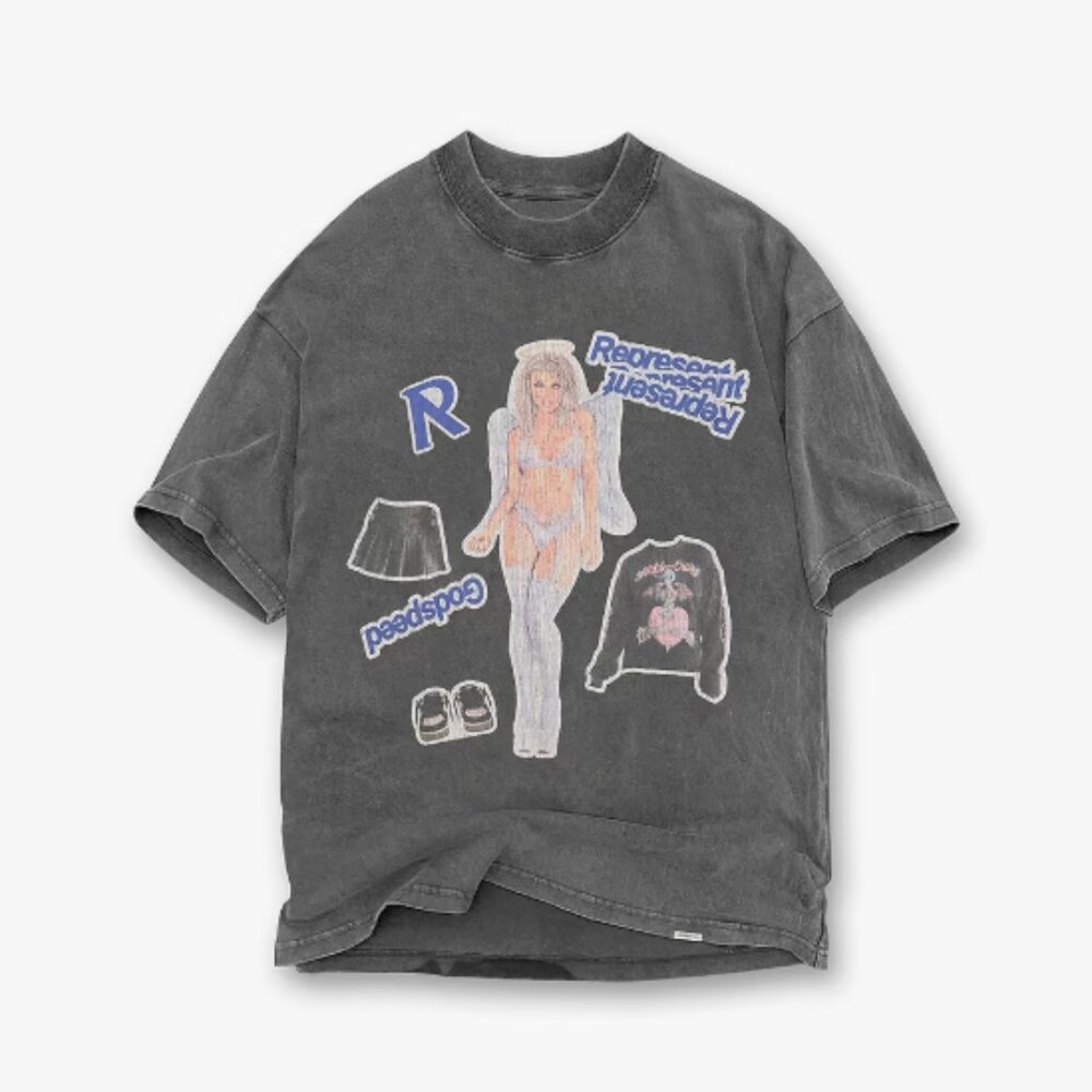 Repress Tuesday - Angel and Fashion Graphic Wash T-Shirt